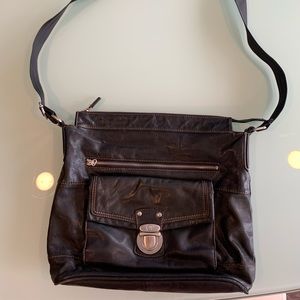 Black leather bag